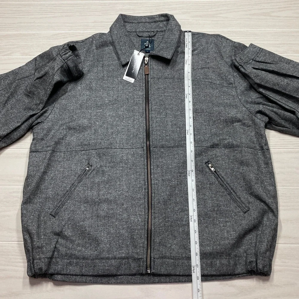 Turtleson‎ Men's Wool Blend Full Zip Gentleman's Jacket Gray Size Large